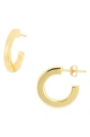 Argento Vivo Sterling Silver Thin Bar Hoop Earrings In Gold