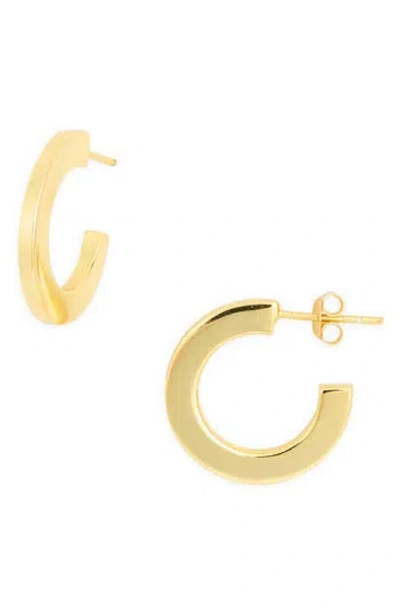Argento Vivo Sterling Silver Thin Bar Hoop Earrings In Gold
