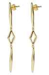 Argento Vivo Sterling Silver Triangle Drop Earrings In Gold