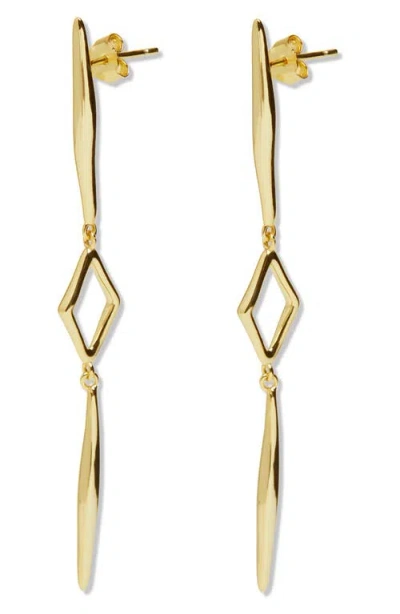Argento Vivo Sterling Silver Triangle Drop Earrings In Gold