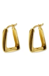 Argento Vivo Sterling Silver Triangular Hoop Earrings In Gold