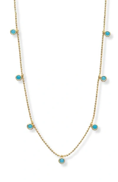 Argento Vivo Sterling Silver Turquoise Shaker Necklace In Gold