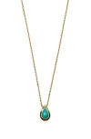 Argento Vivo Sterling Silver Turquoise Teardrop Pendant Necklace