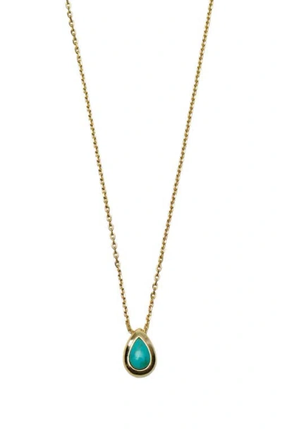 Argento Vivo Sterling Silver Turquoise Teardrop Pendant Necklace