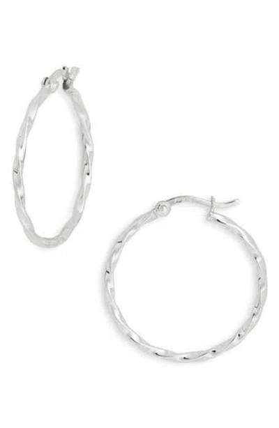 Argento Vivo Sterling Silver Twist Hoop Earrings