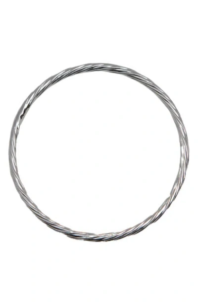 Argento Vivo Sterling Silver Twisted Bangle Bracelet In Metallic