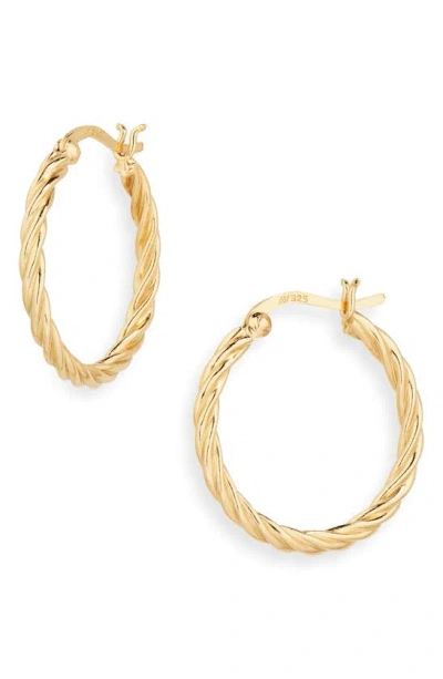 Argento Vivo Sterling Silver Twisted Hoop Earrings In Gold