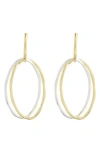Argento Vivo Sterling Silver Two-tone Frontal Hoop Earrings In Gold/sil