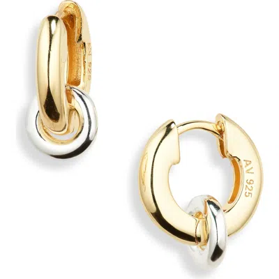 Argento Vivo Sterling Silver Two-tone Interlock Hoop Earrings In Two Tone