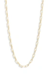 Argento Vivo Sterling Silver Two-tone Paper Clip Chain Necklace In Gold