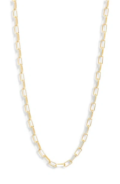 Argento Vivo Sterling Silver Two-tone Paper Clip Chain Necklace In Gold