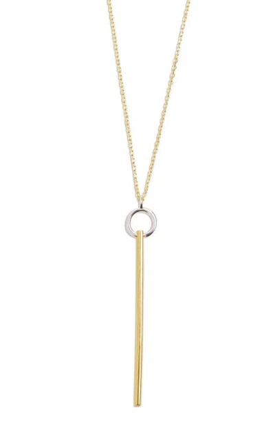 Argento Vivo Sterling Silver Two-tone Y Necklace In Gold/ Silver
