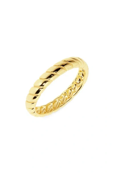 Argento Vivo Sterling Silver Twust Texture Tube Ring In Gold