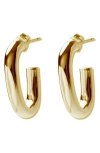 Argento Vivo Sterling Silver U-shape Hoop Earrings In Gold