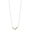 Argento Vivo Sterling Silver V Two Tone Bar Necklace In Silver