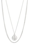 Argento Vivo Sterling Silver Virgin Mary Layered Pendant Necklace In Silver