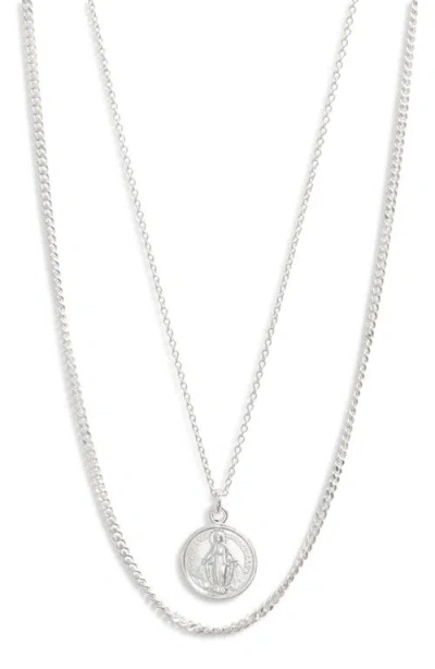 Argento Vivo Sterling Silver Virgin Mary Layered Pendant Necklace