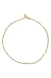 Argento Vivo Sterling Silver Wavy Textured Anklet In Gold