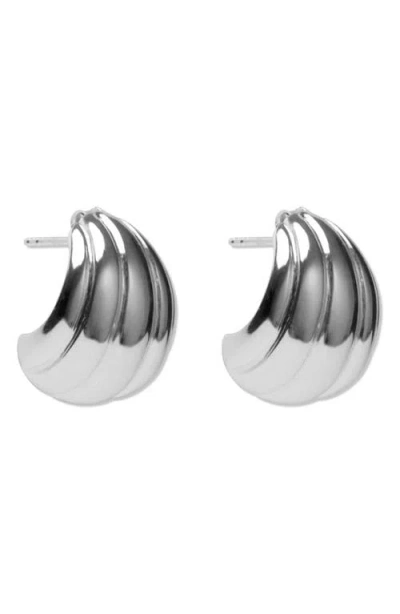 Argento Vivo Sterling Silver Wedge Hoop Earrings In Silver