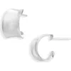 Argento Vivo Sterling Silver Wide Concave Hoop Earrings In Metallic