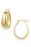 Argento Vivo Sterling Silver Wide Hoop Earrings In Gold