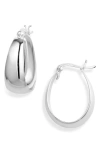 Argento Vivo Sterling Silver Wide Hoop Earrings In Metallic