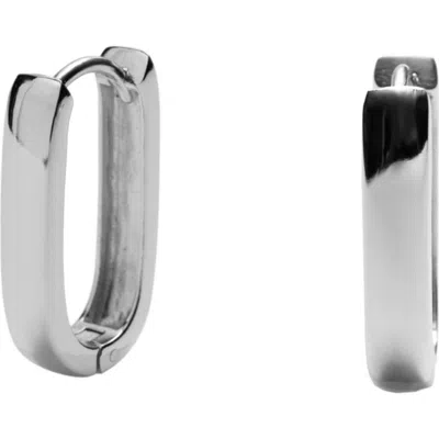 Argento Vivo Sterling Silver Wide Oblong Hoop Earrings