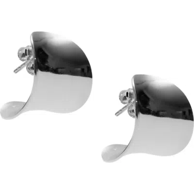 Argento Vivo Sterling Silver Wide Sculptural Hoop Earrings