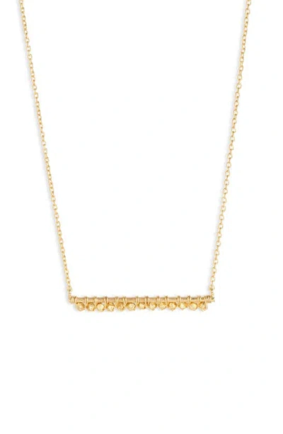 Argento Vivo Sterling Silver Wrapped Bar Necklace In Gold