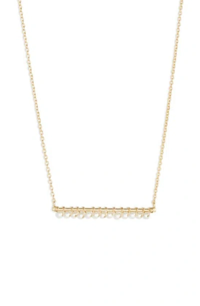 Argento Vivo Sterling Silver Wrapped Bar Necklace In Gold