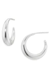 Argento Vivo Tapered Hoop Earrings In Metallic