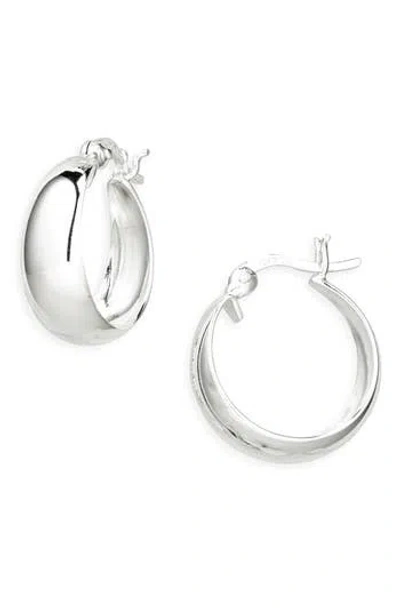 Argento Vivo Tapered Hoop Earrings In Silver