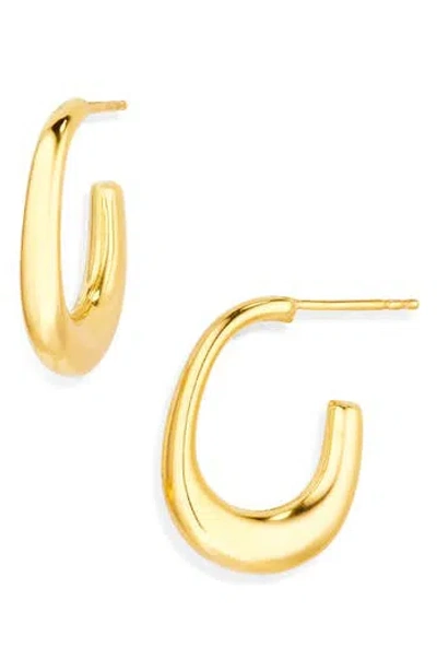 Argento Vivo Tapered Oblong Hoop Earrings In Gold
