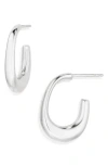 Argento Vivo Tapered Oblong Hoop Earrings In Metallic