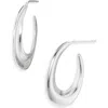 Argento Vivo Tapered Oval Hoop Earrings In Metallic