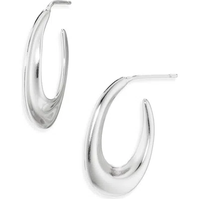 Argento Vivo Tapered Oval Hoop Earrings In Metallic