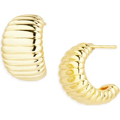 Argento Vivo Textured Chunky Hoop Earrings In Gold