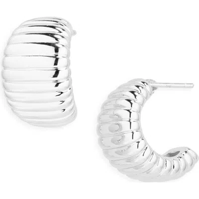 Argento Vivo Textured Chunky Hoop Earrings In Silver