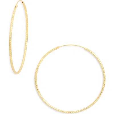 Argento Vivo Textured Endless Hoop Earrings In Gold