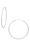 Argento Vivo Textured Endless Hoop Earrings In Silver