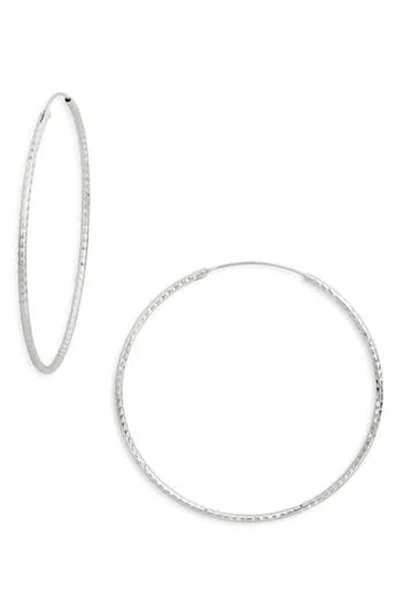 Argento Vivo Textured Endless Hoop Earrings In Metallic