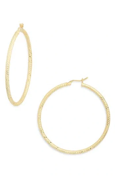 Argento Vivo Textured Hoop Earrings In Gold