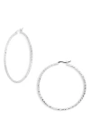 Argento Vivo Textured Hoop Earrings In Silver