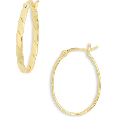 Argento Vivo Textured Oval Hoop Earrings In Gold
