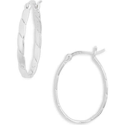 Argento Vivo Textured Oval Hoop Earrings In Metallic