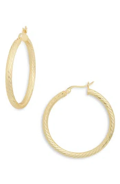 Argento Vivo Textured Tube Hoop Earrings In Gold