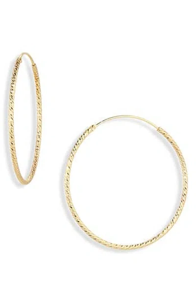 Argento Vivo Textured Twisted Endless Hoop Earrings In Gold