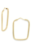 Argento Vivo Thin Rectangle Hoop Earrings In Gold