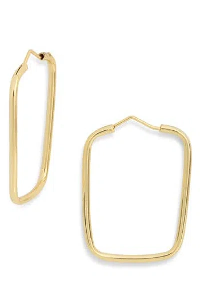Argento Vivo Thin Rectangle Hoop Earrings In Gold