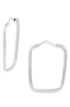 Argento Vivo Thin Rectangle Hoop Earrings In Silver